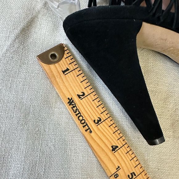 SIGERSON MORRISON Marita Black Suede Lace Up Fringe Strappy Sandals - Picture 11 of 11